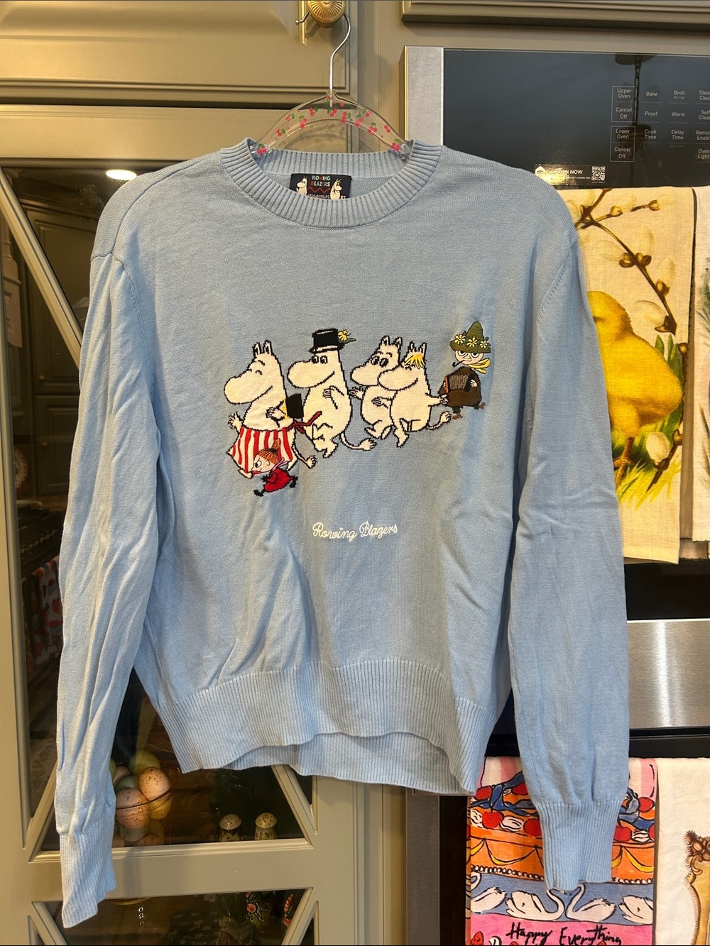 Rowing Blazers Light Blue Cotton Moomin Crewneck Sweater XS